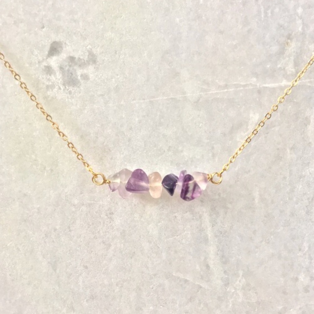 Purple Fluorite Bar in Gold